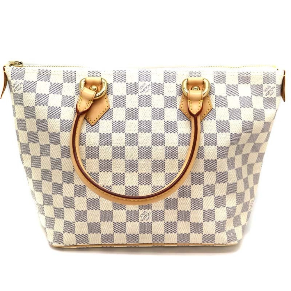 Louis Vuitton Azur Handbag Canvas Damier White Saleya